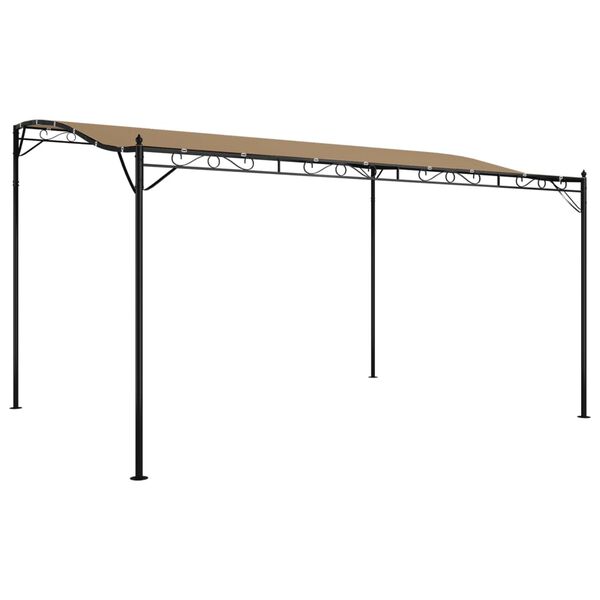 vidaXL Paviljong taupe 4x3 m 180 g/m&sup2; tyg och st&aring;l