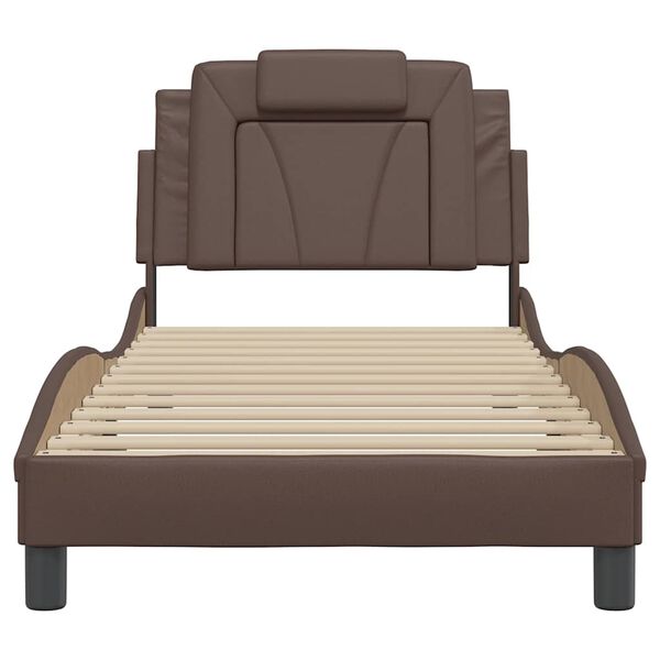 vidaXL Bed Frame "Viana" without Mattress Brown 90x190 cm Faux Leather