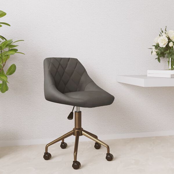 vidaXL Snurrbar matstol m&ouml;rkgr&aring; sammet