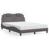 vidaXL Bed "Viana" with Mattress Grey 140x190 cm Faux Leather
