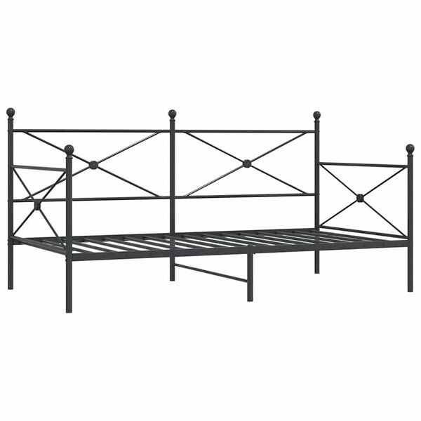 vidaXL Dagbädd utan madrass svart 107x203 cm stål