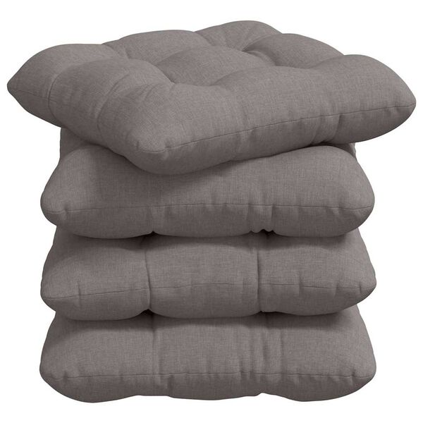 vidaXL Sittkuddar 4 pcs Taupe 40 x 40 x 12 cm tyg