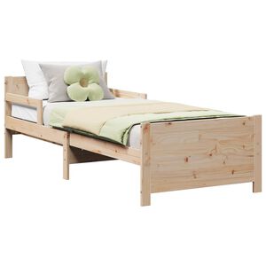 vidaXL S&auml;ngram med huvudgavel Brun 80 x 200 cm Konstruerat tr&auml;