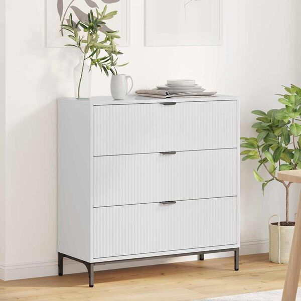 vidaXL Sideboard H&ouml;gblanka vita 79,5 x 33 x 82 cm Konstruerat tr&auml;