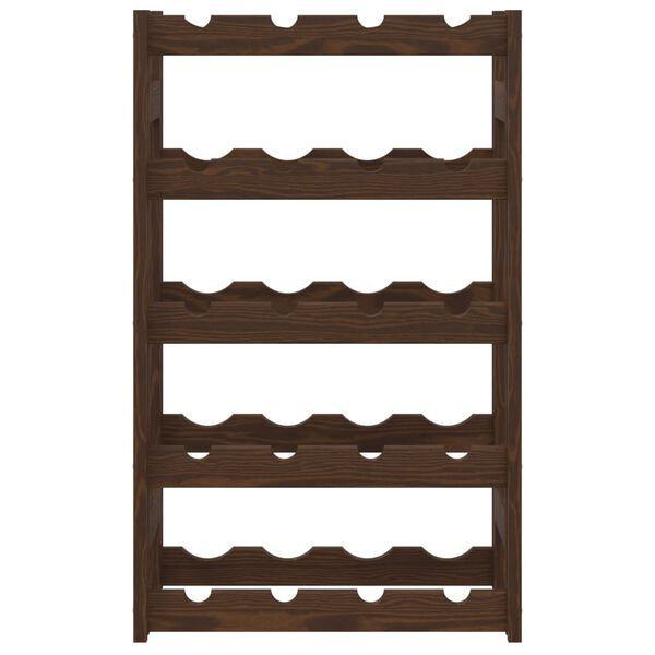 vidaXL Vinställ för 20 flaskor brun massiv furu