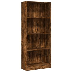 vidaXL Bokhylla r&ouml;kf&auml;rgad ek 60x24x143 cm konstruerat tr&auml;