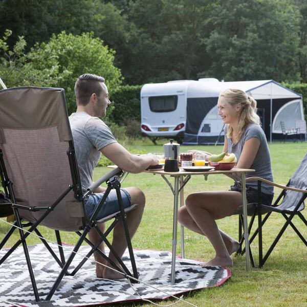 Bo-Camp Utomhusmatta Chill mat Falconwood 2 m rund svart och vit