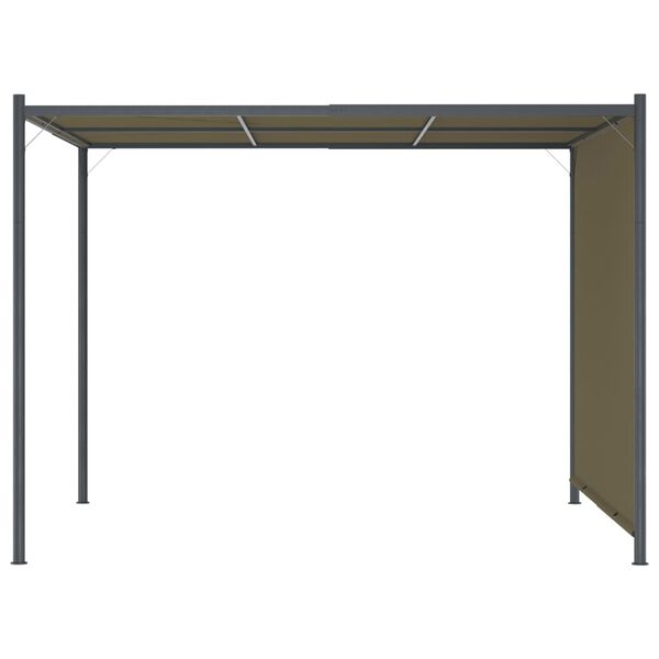 vidaXL Pergola med infällbart tak 3x3 m taupe 180 g/m²