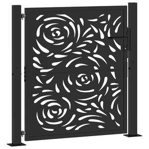 vidaXL Tr&auml;dg&aring;rdsgrind svart 100x100 cm st&aring;l flammdesign