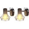 Taklampa industri-design spotlights 2 st LED-gl&ouml;dlampor svart