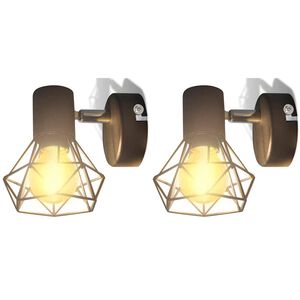 Taklampa industri-design spotlights 2 st LED-gl&ouml;dlampor svart
