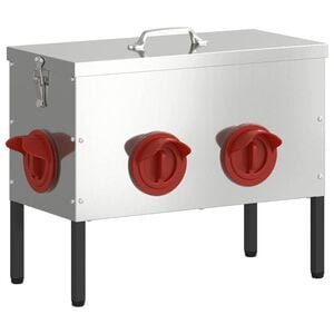 vidaXL H&ouml;nsfodertr&aring;g Silver 41,5 x 20,5 x 33 cm Galvaniserat St&aring;l