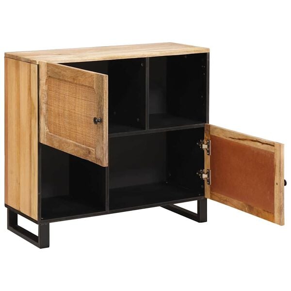 vidaXL Sideboard med lagring Brun 80 x 33 x 75 cm Massivt mangotr&auml;