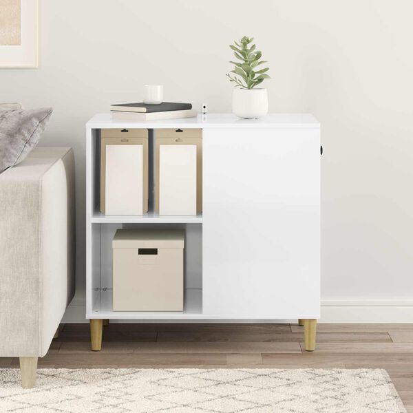 vidaXL Katt hus Glansig Vit 72 x 42,5 x 70 cm Konstruerat tr&auml;