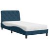 vidaXL Bed with Mattress Blue 90x190 cm Velvet
