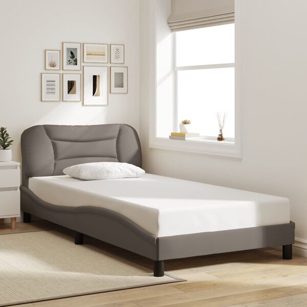 vidaXL Bed Frame without Mattress "Hvar" Taupe 100x200 cm Fabric
