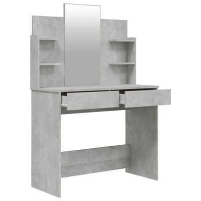 vidaXL Sminkbord set betonggrå 96x40x142 cm