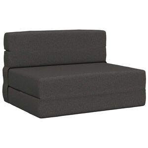 vidaXL F&auml;llbar Soffbed M&ouml;rkgr&aring; 70 x 80 x 60 cm Tyg