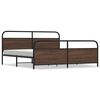 vidaXL S&auml;ngram utan madrass metall brun ek 183x213 cm