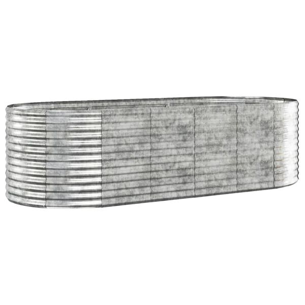 vidaXL Odlingslåda galvaniserat stål 249x100x68 cm silver