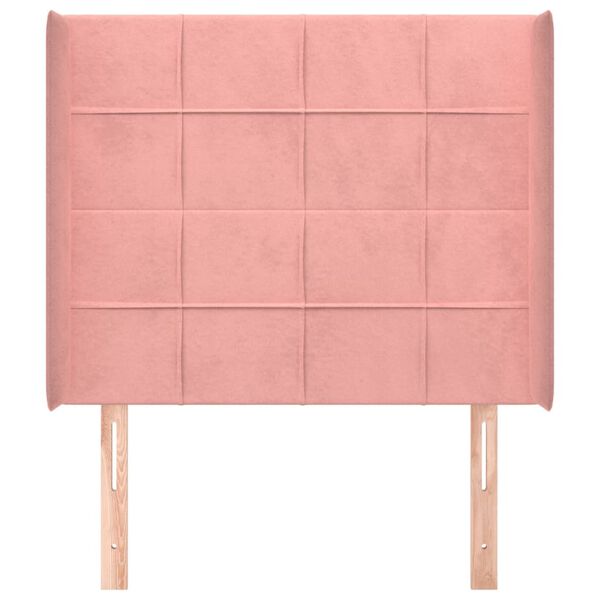 vidaXL S&auml;nggavel med kanter rosa 83x16x118/128 cm sammet
