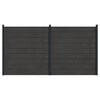 vidaXL St&auml;ngselset 2 st 353 x 186 cm WPC och aluminium Svart