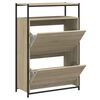 vidaXL Skohylla sonoma-ek 75x34x112 cm konstruerat tr&auml;