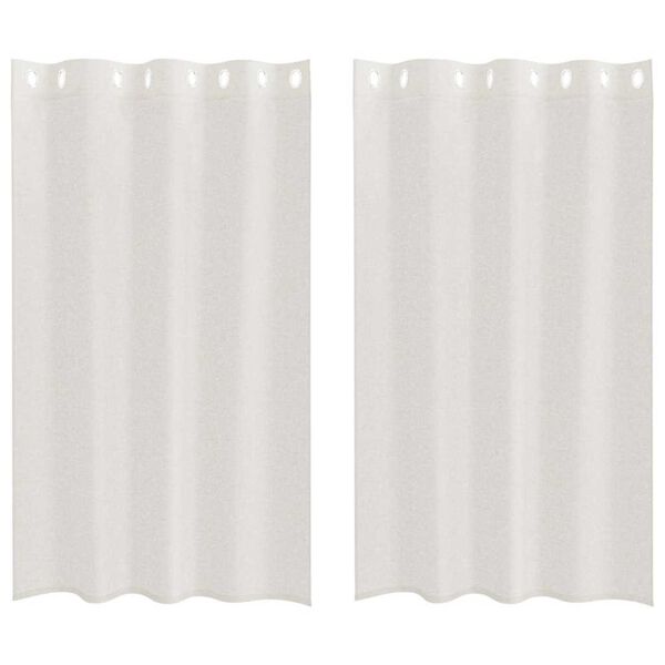 vidaXL Voile Gardin med gardiner 2 pcs Kr&auml;m 175 x 140 cm Polyester