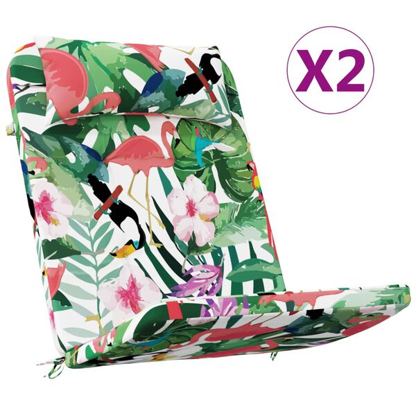 vidaXL Stolsdynor till däckstol 2 st flerfärgade oxfordtyg