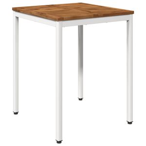 vidaXL Tr&auml;dg&aring;rds Middagsbord Naturlig och vit 60 x 60,5 x 75 cm