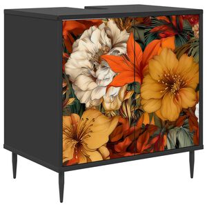 vidaXL Badrumssk&aring;p GENNEP Svart ek 60 x 40 x 61 cm Konstruerat tr&auml;