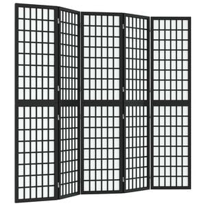 vidaXL Rumsavdelare med 5 paneler japansk stil 200x170 cm svart