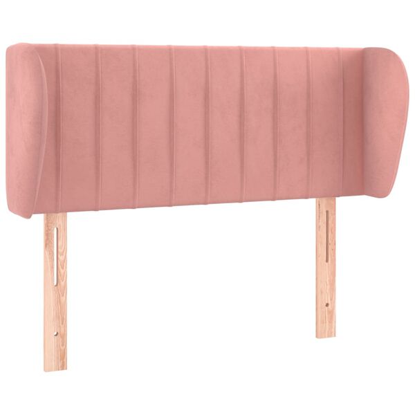 vidaXL S&auml;nggavel med kanter rosa 93x23x78/88 cm sammet