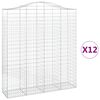 vidaXL Gabioner b&aring;gformade 12 st 200x50x220/240 cm galvaniserat j&auml;rn