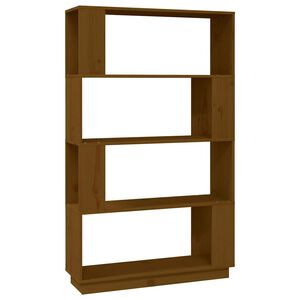 vidaXL Bokhylla/Rumsavdelare honungsbrun 80x25x132 cm massiv furu