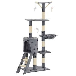 vidaXL Kl&ouml;str&auml;d med sisalpelare 138 cm tassavtryck gr&aring;