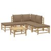vidaXL Loungegrupp 6 delar taupe dynor bambu