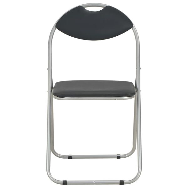 vidaXL Hopfällbara matstolar 4 delar svart konstläder