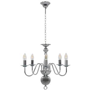 vidaXL Takkrona silver 5 x E14-gl&ouml;dlampor