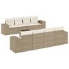 vidaXL Soffgrupp f&ouml;r tr&auml;dg&aring;rden med dynor 9 delar beige konstrotting