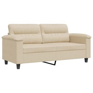 vidaXL 2-sitssoffa gr&auml;ddvit 140 cm mikrofibertyg