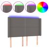 vidaXL S&auml;nggavel LED gr&aring; 147x16x118/128 cm konstl&auml;der