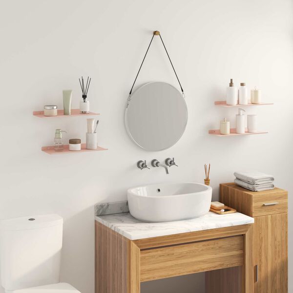 vidaXL Flytande hylla V&auml;ggmonterad 4 pcs Rosa 40 x 18 x 2,5 cm St&aring;l