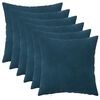 vidaXL Kudd&ouml;verdrag 6 st HEERLEN Bl&aring; 30 x 30 cm Sammet