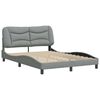 vidaXL Bed Frame without Mattress "Hvar" Light Grey 120x200 cm Fabric