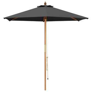 vidaXL Tr&auml;dg&aring;rdsparasol &Oslash; 240 x 237 cm Massiv Eukalyptus Tr&auml; Antracit