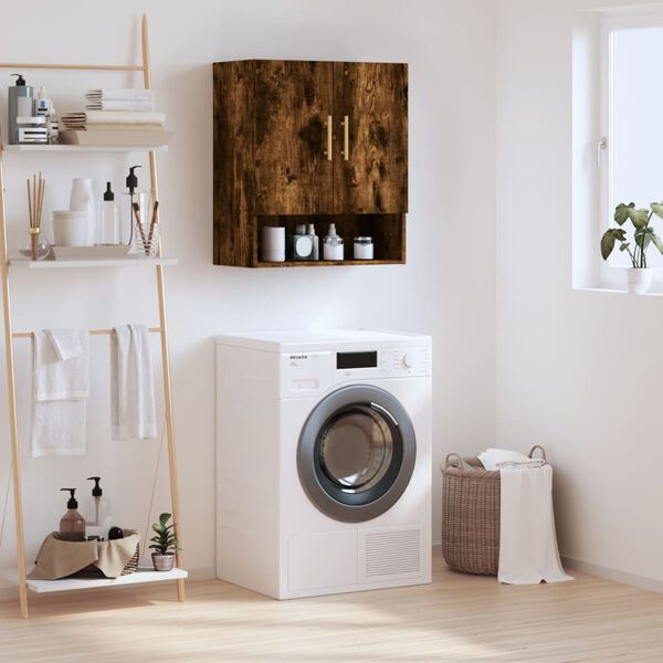 vidaXL V&auml;ggsk&aring;p r&ouml;kf&auml;rgad ek 60x31x70 cm konstruerat tr&auml;