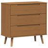 vidaXL Kommode MOLDE Karamell 80 x 40 x 80 cm Massiv furu