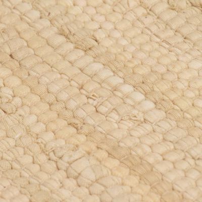 vidaXL Handvävd matta Chindi bomull 160x230 cm gräddvit