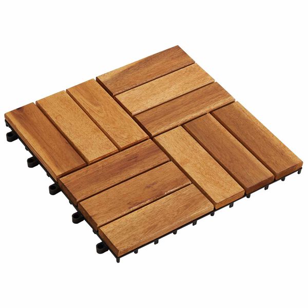 vidaXL Terrassplattor 10 pcs Brun 30 x 30 cm Akacia H&aring;rdtr&auml;